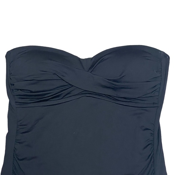 NWT Anne Cole Black Tankini Top XS Twist Front Bandeaukini Swim Swimsuit Top - Picture 4 of 10